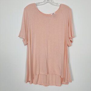 Old Navy Women's T-shirt XL Orange Viscose Airy Comfy Flowy Summer Lightweight